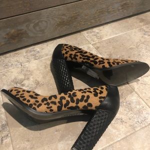 Charles leopard fur heels